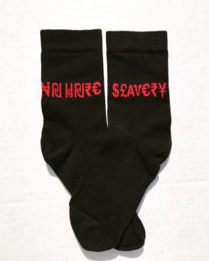 "No More Slavery" with Int'l Symbols for Cash (Men's size 10-13)